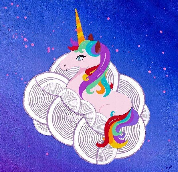 Unicorn on a cloud